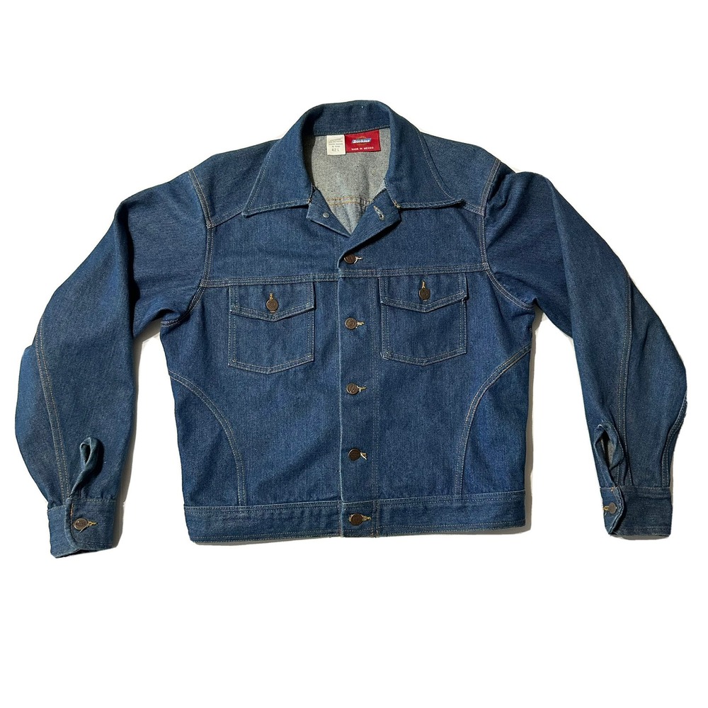 Vintage Dickie's Blue Denim Jean Jacket 42L Fast Shipping